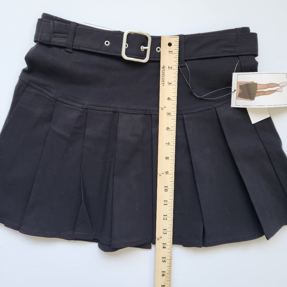 School Girl Pleated Mini Skirt Black Belted Prep School Preppy Academia Small - Picture 14 of 16